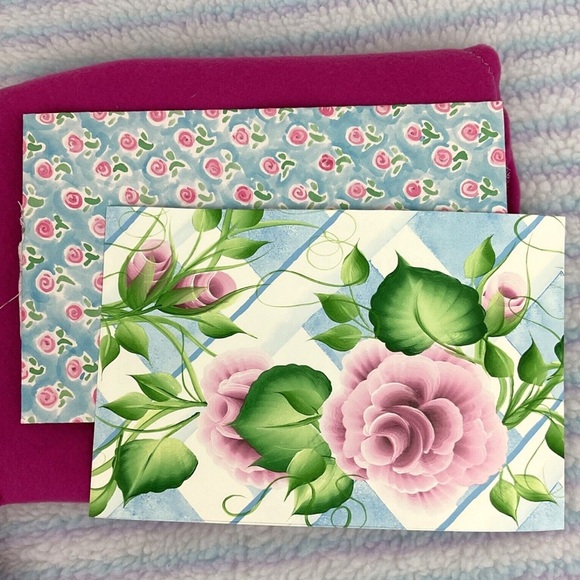 Handmade 10 piece stationary set paper & fabric mixed media - Picture 11 of 16